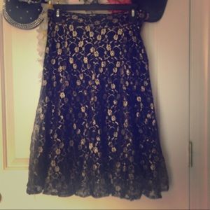 Metallic floral skirt